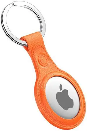 Reiko Leather Texture Silicone Case for Apple AirTag In Orange