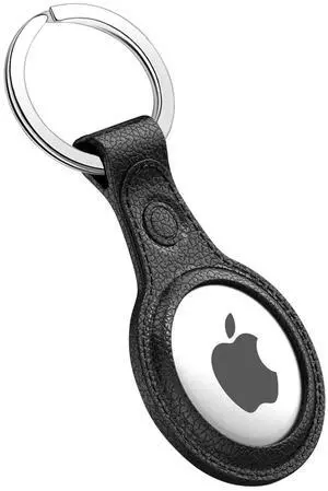 Reiko Leather Texture Silicone Case for Apple AirTag In Black Reiko Leather Texture Silicone Case for Apple AirTag In Black