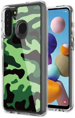 Camouflage Dual Layer Hybrid Hard Plastic and Soft TPU Rubber Case Cover for  SAMSUNG GALAXY S21/S30 In Mint Green