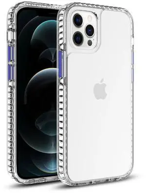 TPU Bumper Shockproof Case With Embedded Coil In BlackAPPLE IPHONE 12 PRO MAX In Clear Navy TPU Bumper Shockproof Case With Embedded Coil In BlackAPPLE IPHONE 12 PRO MAX In Clear Navy