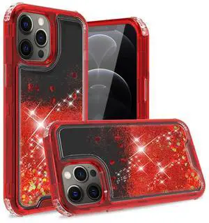 Glitter Case Moving Quicksand In BlackAPPLE IPHONE 12 PRO MAX In Red Glitter Case Moving Quicksand In BlackAPPLE IPHONE 12 PRO MAX In Red