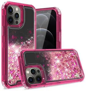 Glitter Case Moving Quicksand In BlackAPPLE IPHONE 12 PRO MAX In Hot Pink Glitter Case Moving Quicksand In BlackAPPLE IPHONE 12 PRO MAX In Hot Pink