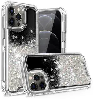 Glitter Case Moving Quicksand In BlackAPPLE IPHONE 12 PRO MAX In Clear Glitter Case Moving Quicksand In BlackAPPLE IPHONE 12 PRO MAX In Clear