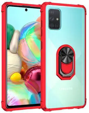 Kickstand Ring Holder TPU Shockproof Case With Magnetic Car MountSAMSUNG GALAXY A51 5G In Red Kickstand Ring Holder TPU Shockproof Case With Magnetic Car MountSAMSUNG GALAXY A51 5G In Red