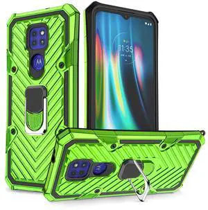 Reiko Kickstand Anti-Shock And Anti Falling Case for Moto G9/G9 PLAY In Green