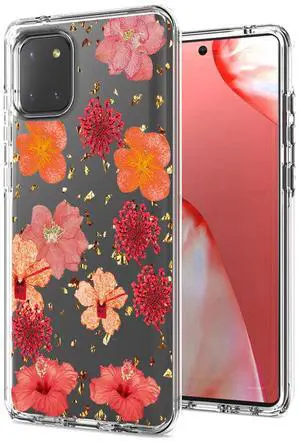 Pressed dried flower Design Phone case for  SAMSUNG GALAXY A81/Note 10 Lite/M60S In Red