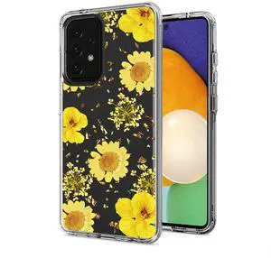 Pressed dried flower Design Phone case for Samsung Galaxy A52 5G In Yellow