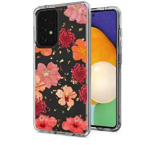 Pressed dried flower Design Phone case for Samsung Galaxy A52 5G In Red