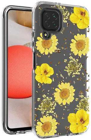 Pressed dried flower Design Phone case for Samsung Galaxy A42 5G In Yellow