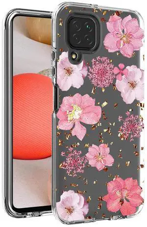 Pressed dried flower Design Phone case for Samsung Galaxy A42 5G In Pink