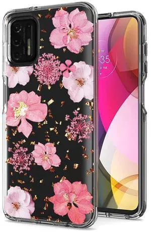 Pressed dried flower Design Phone case for Moto G Stylus 2021 In Pink