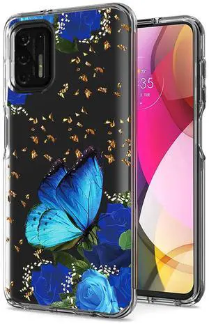 Pressed dried flower Design Phone case for Moto G Stylus 2021 In Blue
