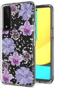 Pressed dried flower Design Phone case for LG Stylo7 5G In Purple