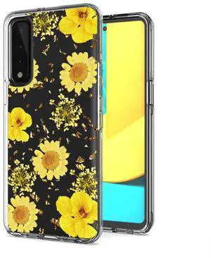 Pressed dried flower Design Phone case for LG Stylo7 4G In Yellow