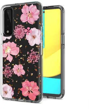 Pressed dried flower Design Phone case for LG Stylo7 4G In Pink