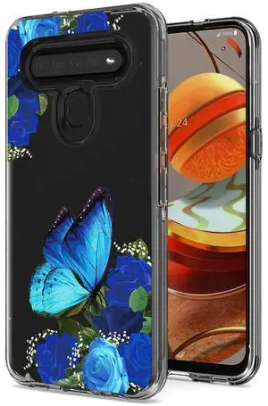 Pressed dried flower Design Phone case for LG k61/K51s/K41s In Blue