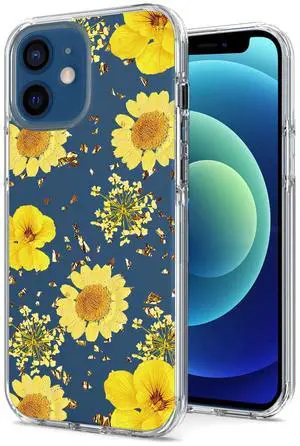 Pressed dried flower Design Phone case for APPLE IPHONE 12 MINI in Yellow