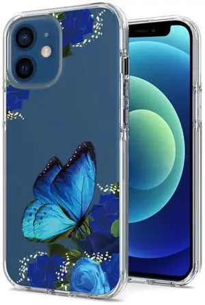 Pressed dried flower Design Phone case for APPLE IPHONE 12 MINI in Blue