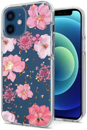 Pressed dried flower Design Phone case for APPLE IPHONE 12 MINI in Pink