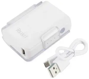 REIKO 4000MAH UNIVERSAL POWER BANK WITH CABLE IN WHITE