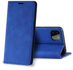 Magnetic wallet  Leather phone case For Samsung Galaxy A22 5G (Blue)