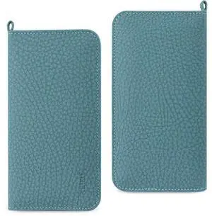REIKO UNIVERSAL WALLET PHONE CASE IPHONE 6 PLUS/ 6S PLUS/ 7 PLUS/ SAMSUNG GALAXY S8 EDGE WITH SIDE POCKETS AND MAGNETIC FLAP IN NAVY (6.37X3.21X0.43 INCHES SLIM)