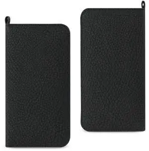 REIKO UNIVERSAL WALLET PHONE CASE WITH SIDE POCKETS AND MAGNETIC FLAP FOR IPHONE 6 /6S (5.59X2.79X0.42 INCHES) IN BLACK