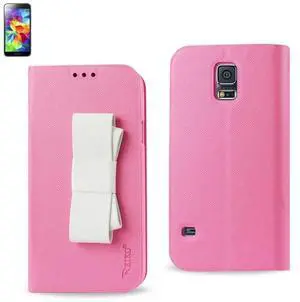 REIKO SAMSUNG GALAXY S5 FOLIO WALLET CASES-PINK WHITE