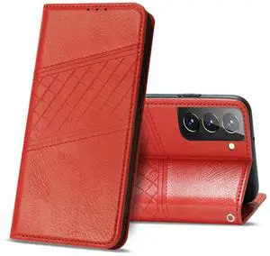 Reiko Samsung Galaxy S21 FE 3-In-1 Wallet Case In Red