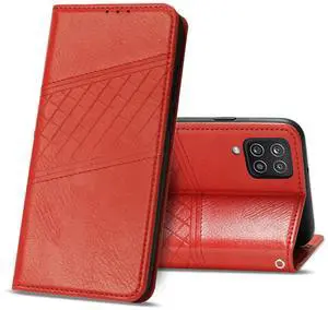 Reiko Samsung Galaxy A12/5G 3-In-1 Wallet Case In Red