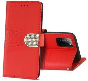 Reiko Samsung Galaxy A02S  3-In-1 Wallet Case In Red