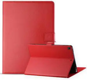 Reiko Leather Folio Cover Protective Case for 10.2" iPad 8 2020 or iPad 7 2019 In Red