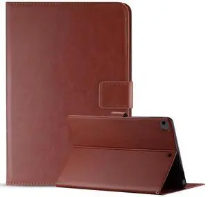 Reiko Leather Folio Cover Protective Case for 8" iPad mini 4/5/6 In Brown