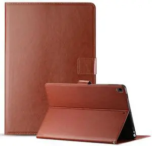 Reiko Leather Folio Cover Protective Case for 10.2" iPad 8 2020 or iPad 7 2019 In Brown Reiko Leather Folio Cover Protective Case for 10.2" iPad 8 2020 or iPad 7 2019 In Brown