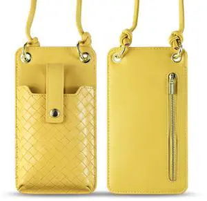 Reiko Leather Crossbody Phone Wallet Large Purse In Yellow (6.7 INCH)