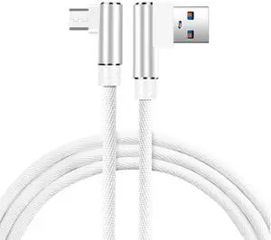 Reiko 3.3FT Nylon Braided Material Micro USB 2.0 Data Cable In White Reiko 3.3FT Nylon Braided Material Micro USB 2.0 Data Cable In White