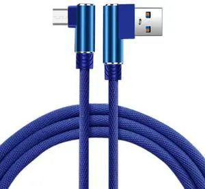 Reiko 3.3FT Nylon Braided Material Micro USB 2.0 Data Cable In Blue Reiko 3.3FT Nylon Braided Material Micro USB 2.0 Data Cable In Blue
