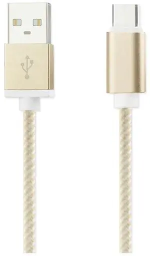 REIKO 3.3FT NYLON BRAIDED MICRO USB 2.0 CHARGING & SYNC DATA CABLE FOR TYPE C DEVICE IN GOLD REIKO 3.3FT NYLON BRAIDED MICRO USB 2.0 CHARGING & SYNC DATA CABLE FOR TYPE C DEVICE IN GOLD