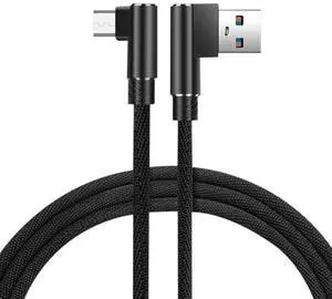 Reiko 3.3FT Nylon Braided Material Micro USB 2.0 Data Cable In Black Reiko 3.3FT Nylon Braided Material Micro USB 2.0 Data Cable In Black