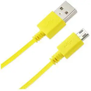 Reiko Braided Micro Usb Data Cable 3.3 Feet In Yellow