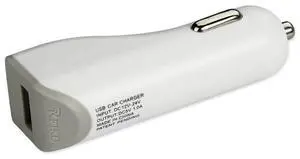 REIKO MICRO USB CAR CHARGER WITH DATA USB CABLE IN WHITE