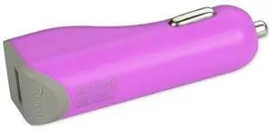 REIKO MICRO USB CAR CHARGER WITH DATA USB CABLE IN PURPLE