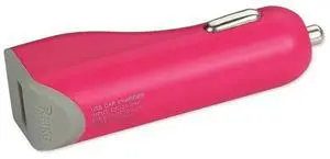 REIKO MICRO USB CAR CHARGER WITH DATA USB CABLE IN HOT PINK
