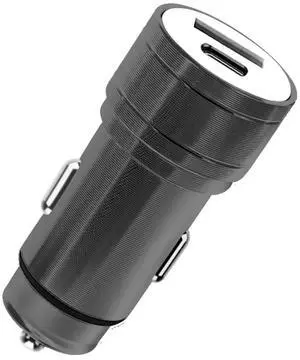 Power Delivery Dual Ports of USB and Type-CCar Charger/ Adapter In Black (12pcs)