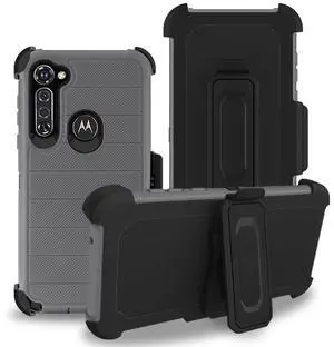 MOTO G STYLUS 3-In-1 Hybrid Heavy Duty Holster Combo Case In Gray