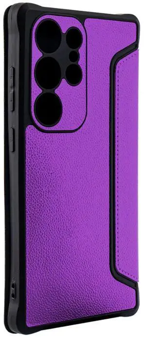 Magnetic wallet Leather phone case For Samsung Galaxy S24 Ultra In Purple