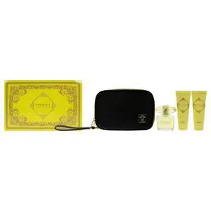 Versace Yellow Diamond by Versace for Women - 4 Pc Gift Set 3oz EDT Spray, 3.4oz Shower Gel, 3.4oz Body Lotion, Bag