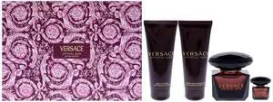 Versace Crystal Noir by Versace for Women - 4 Pc Gift Set 3oz EDP Spray, 0.17oz EDP Spray, 3.4oz Body Lotion, 3.4oz Shower Gel