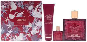 Versace Eros Flame by Versace for Men - 3 Pc Gift Set 3.4oz EDP Spray, 0.17oz EDP Spray (Mini), 5oz Bath and Shower Gel