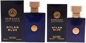 Dylan Blue Kit by Versace for Men - 2 Pc Kit 3.4oz EDT Spray, 1oz EDT Spray
